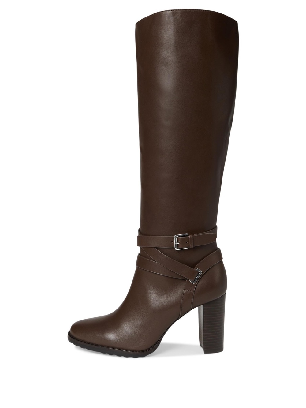 Lauren Ralph Women's, Collins Calfskin Tall Boots Heel, Dark Hickory, 8.5 M - Picture 5 of 7